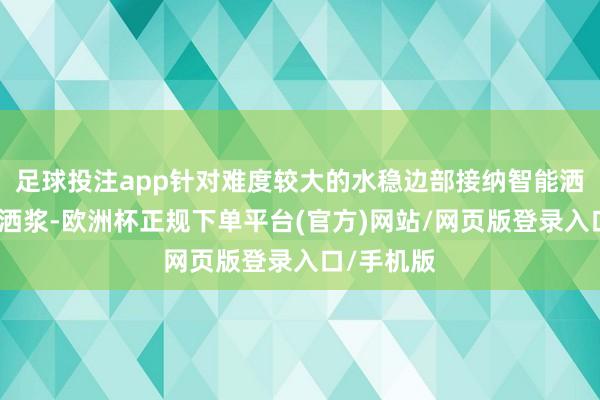 足球投注app针对难度较大的水稳边部接纳智能洒浆机进行洒浆-欧洲杯正规下单平台(官方)网站/网页版登录入口/手机版