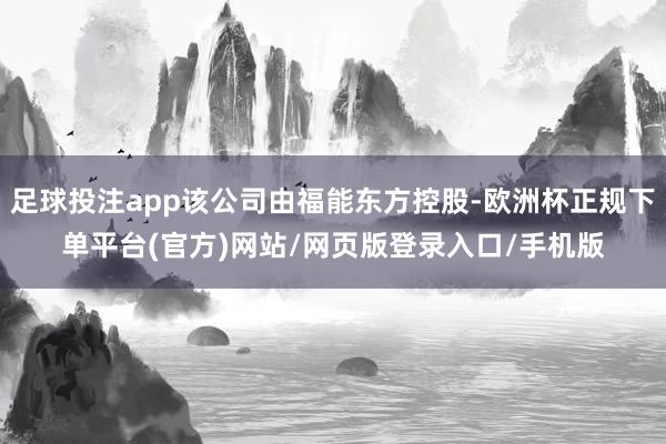 足球投注app该公司由福能东方控股-欧洲杯正规下单平台(官方)网站/网页版登录入口/手机版
