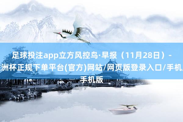 足球投注app立方风控鸟·早报（11月28日）-欧洲杯正规下单平台(官方)网站/网页版登录入口/手机版