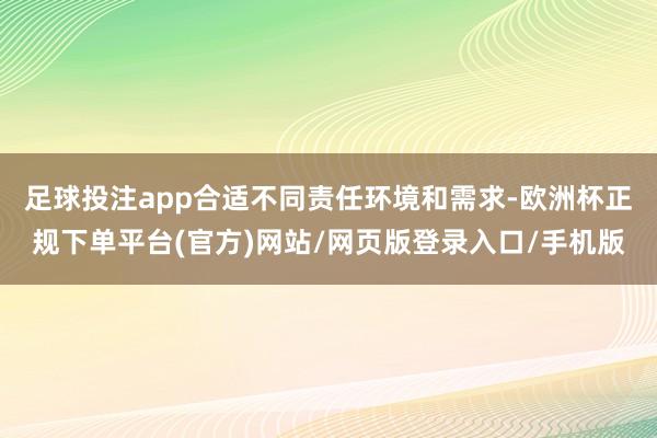 足球投注app合适不同责任环境和需求-欧洲杯正规下单平台(官方)网站/网页版登录入口/手机版