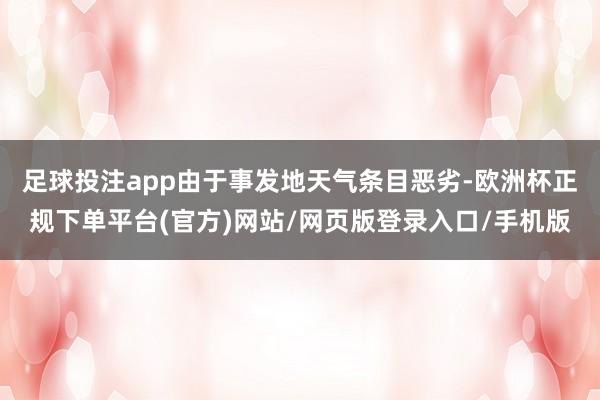足球投注app由于事发地天气条目恶劣-欧洲杯正规下单平台(官方)网站/网页版登录入口/手机版