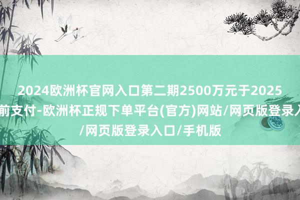 2024欧洲杯官网入口第二期2500万元于2025年6月30日前支付-欧洲杯正规下单平台(官方)网站/网页版登录入口/手机版