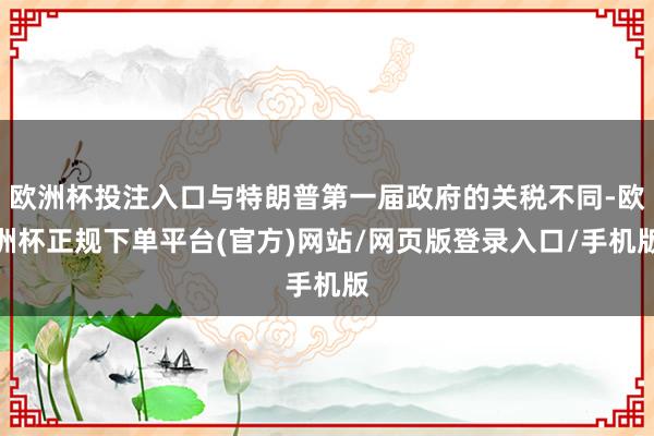 欧洲杯投注入口与特朗普第一届政府的关税不同-欧洲杯正规下单平台(官方)网站/网页版登录入口/手机版