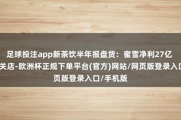 足球投注app新茶饮半年报盘货：蜜雪净利27亿 奈雪连续关店-欧洲杯正规下单平台(官方)网站/网页版登录入口/手机版