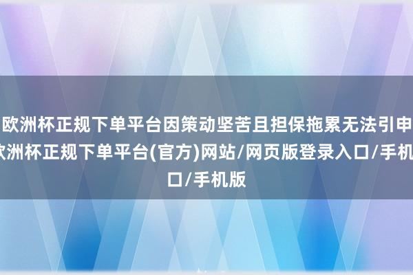 欧洲杯正规下单平台因策动坚苦且担保拖累无法引申-欧洲杯正规下单平台(官方)网站/网页版登录入口/手机版