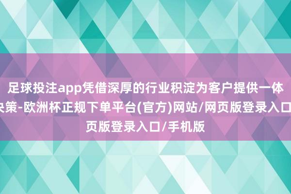 足球投注app凭借深厚的行业积淀为客户提供一体化科罚决策-欧洲杯正规下单平台(官方)网站/网页版登录入口/手机版