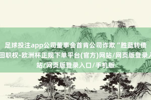 足球投注app公司董事会首肯公司诈欺“胜蓝转债”的提前赎回职权-欧洲杯正规下单平台(官方)网站/网页版登录入口/手机版