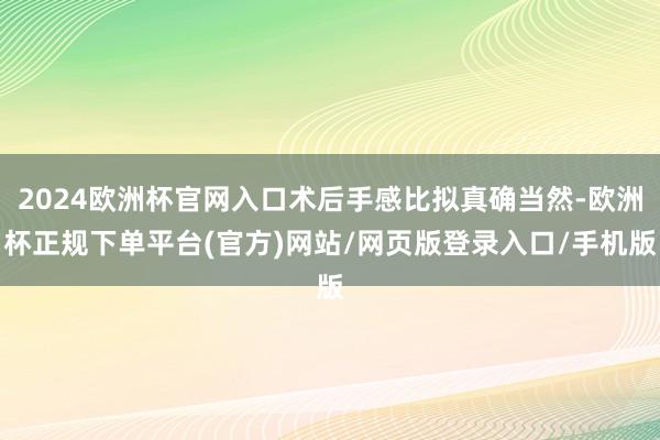 2024欧洲杯官网入口术后手感比拟真确当然-欧洲杯正规下单平台(官方)网站/网页版登录入口/手机版