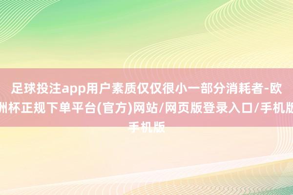 足球投注app用户素质仅仅很小一部分消耗者-欧洲杯正规下单平台(官方)网站/网页版登录入口/手机版